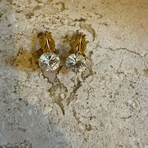 Elegant Gold and Silver Earrings-Clip On